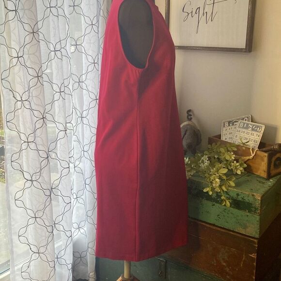 Talbots petites sleeveless dress womens 16 petite red stretchy office career chu - Picture 3 of 8